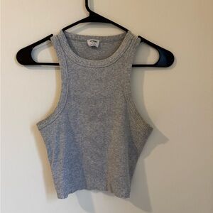 Cotton On Gray Ribbed Cropped Tank Top